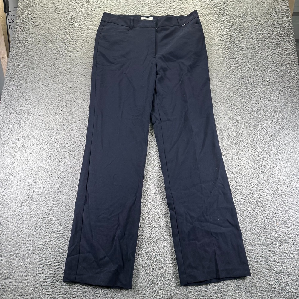 Dressbarn Pant Womens 12 Blue Polyester Dress Straight Formal Business Career